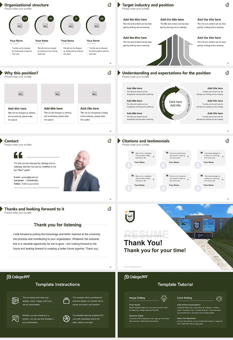 Jeppiaar University Resume PPT Template16:9 ratio PPT effect preview image4