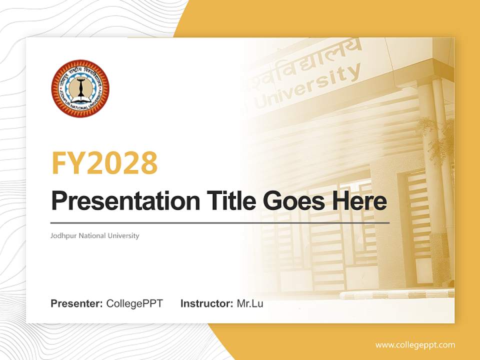 Jodhpur National University Academic Presentation/Research Findings Report PPT Template4:3 ratio PPT effect preview image5