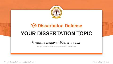 Khwaja Moinuddin Chishti Language University Graduation Thesis Defense PPT Template