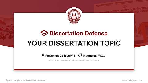 Krishna Kanta Handiqui State Open University Graduation Thesis Defense PPT Template