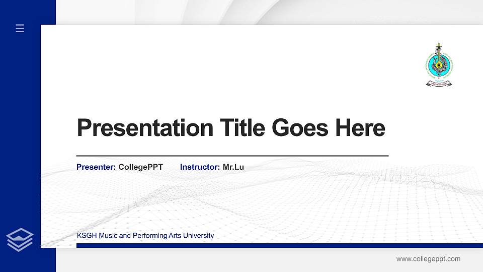 KSGH Music and Performing Arts University Thesis Proposal/Graduation Defense PPT Template16:9 ratio PPT effect preview image
