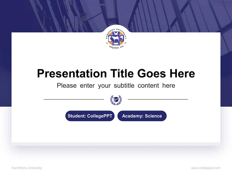Kamdhenu University National Scholarship Defense PPT Template4:3 ratio PPT effect preview image4
