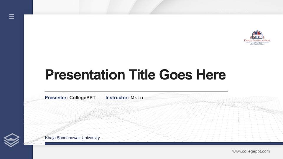 Khaja Bandanawaz University Thesis Proposal/Graduation Defense PPT Template16:9 ratio PPT effect preview image