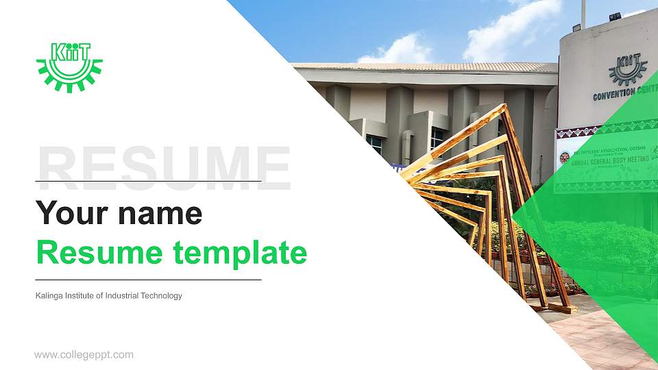Kalinga Institute of Industrial Technology Resume PPT Template16:9 ratio PPT effect preview image