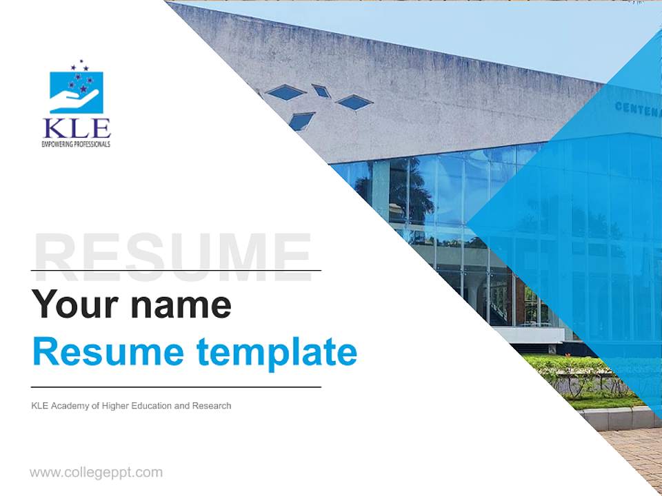 KLE Academy of Higher Education and Research Resume PPT Template4:3 ratio PPT effect preview image5