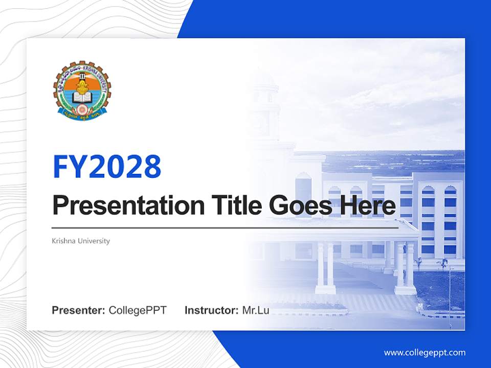 Krishna University Academic Presentation/Research Findings Report PPT Template4:3 ratio PPT effect preview image5