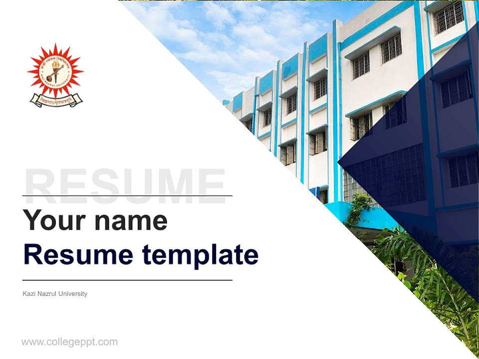 Kazi Nazrul University Resume PPT Template4:3 ratio PPT effect preview image5
