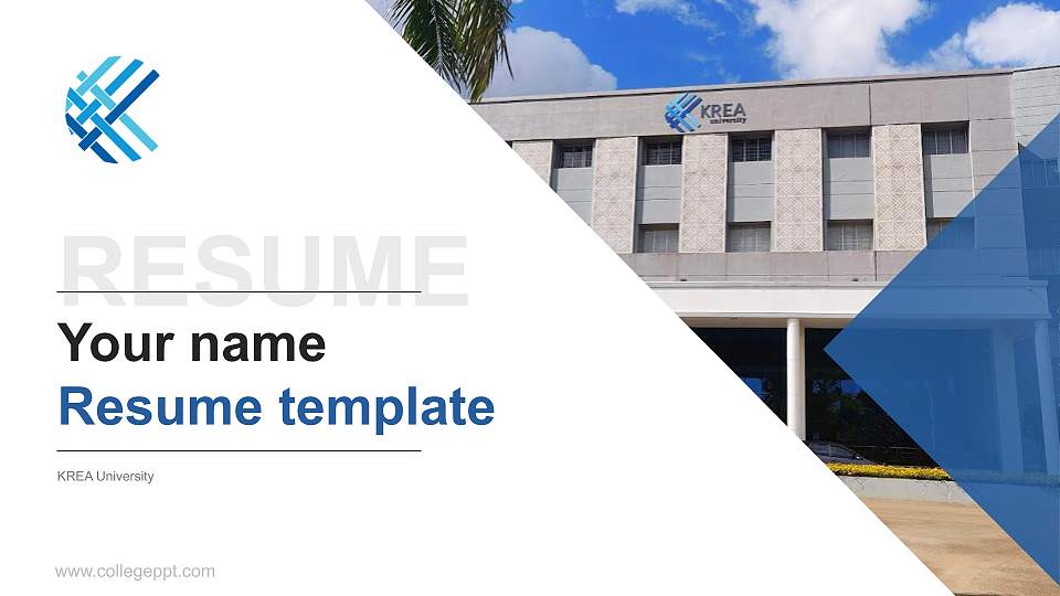 KREA University Resume PPT Template16:9 ratio PPT effect preview image