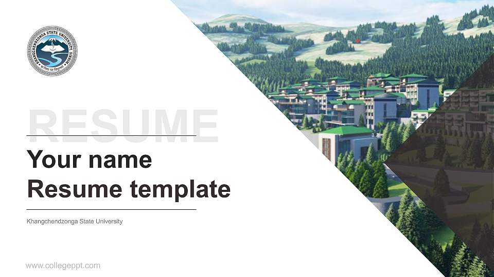 Khangchendzonga State University Resume PPT Template16:9 ratio PPT effect preview image