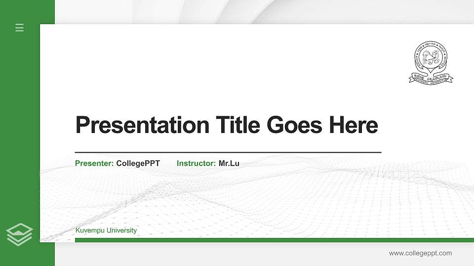 Kuvempu University Thesis Proposal/Graduation Defense PPT Template16:9 ratio PPT effect preview image
