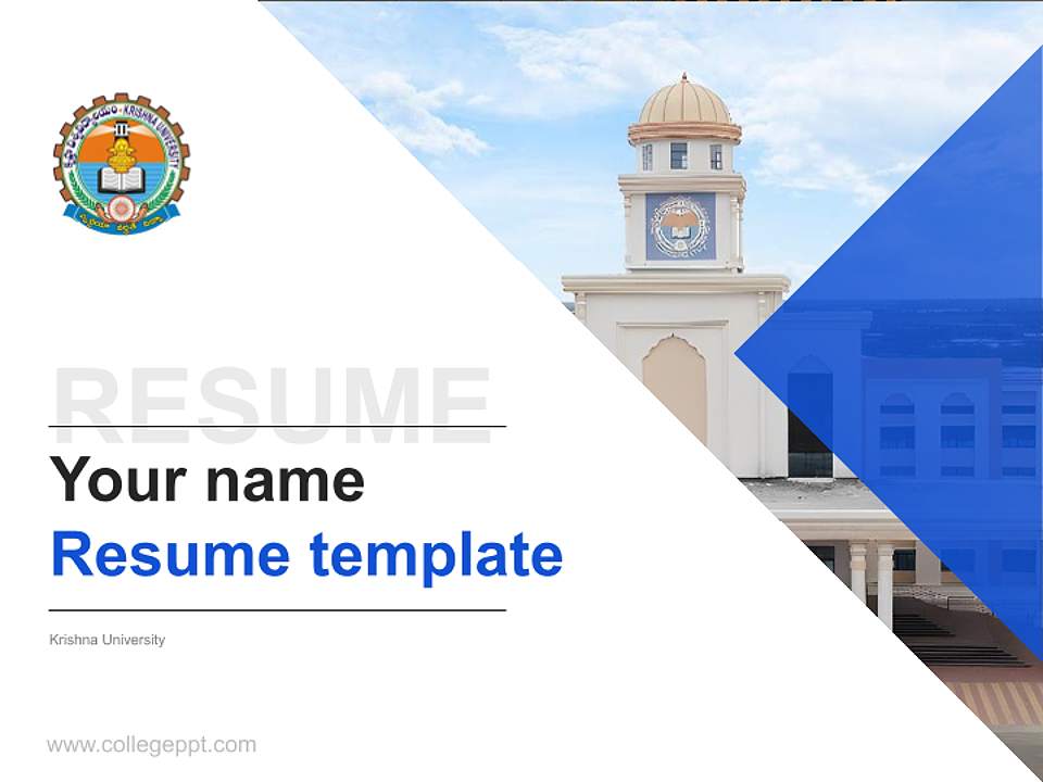 Krishna University Resume PPT Template4:3 ratio PPT effect preview image5
