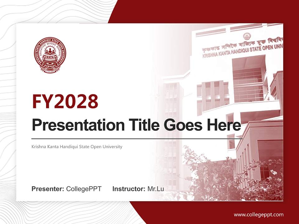 Krishna Kanta Handiqui State Open University Academic Presentation/Research Findings Report PPT Template4:3 ratio PPT effect preview image5