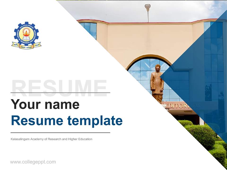 Kalasalingam Academy of Research and Higher Education Resume PPT Template4:3 ratio PPT effect preview image5