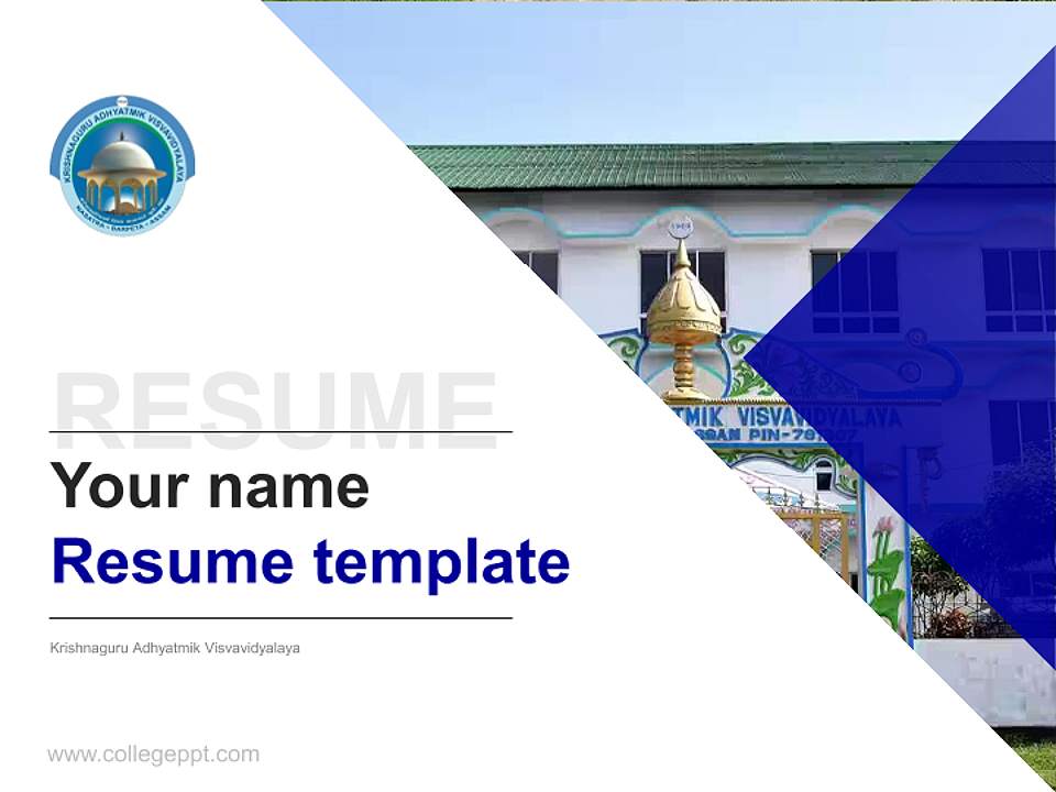 Krishnaguru Adhyatmik Visvavidyalaya Resume PPT Template4:3 ratio PPT effect preview image5