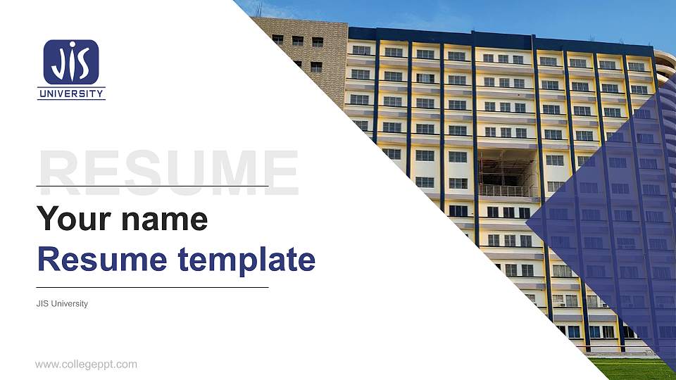 JIS University Resume PPT Template16:9 ratio PPT effect preview image