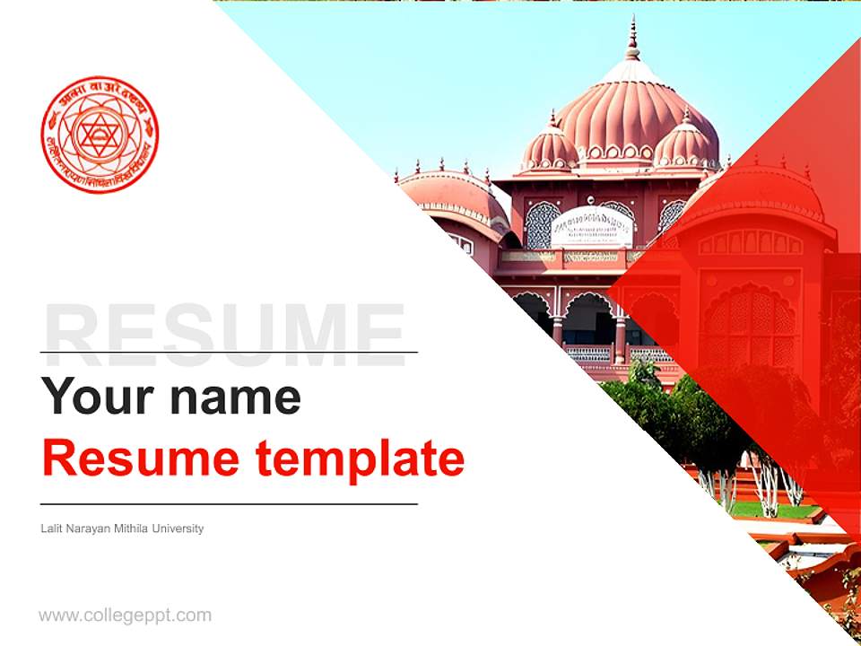 Lalit Narayan Mithila University Resume PPT Template4:3 ratio PPT effect preview image5