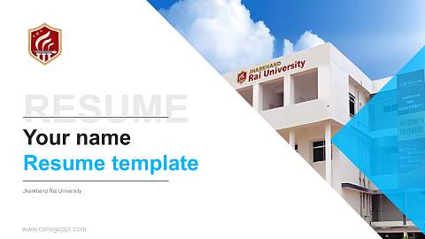 Jharkhand Rai University Resume PPT Template