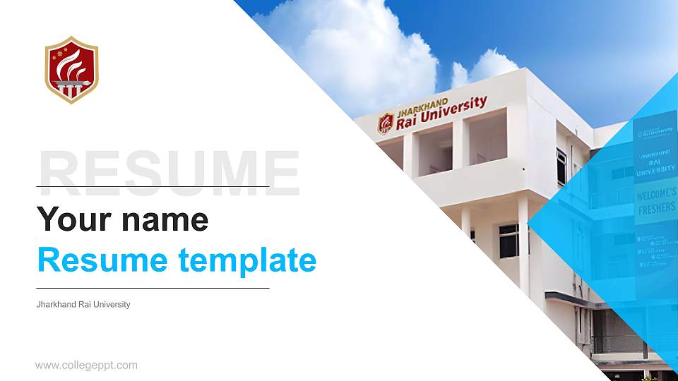 Jharkhand Rai University Resume PPT Template16:9 ratio PPT effect preview image