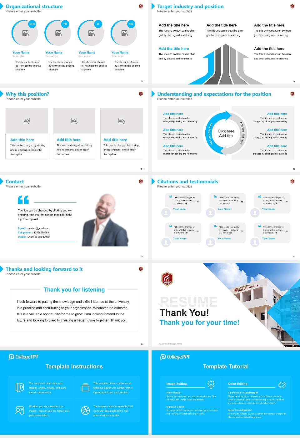 Jharkhand Rai University Resume PPT Template16:9 ratio PPT effect preview image4