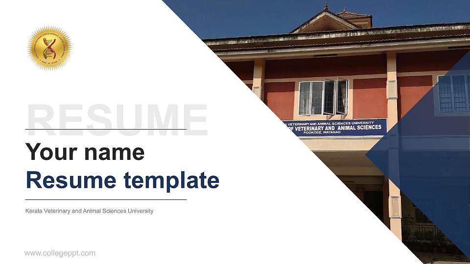 Kerala Veterinary and Animal Sciences University Resume PPT Template16:9 ratio PPT effect preview image