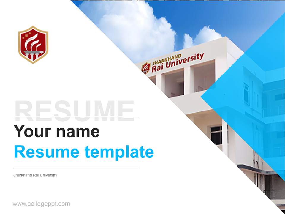 Jharkhand Rai University Resume PPT Template4:3 ratio PPT effect preview image5