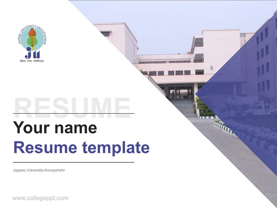 Jaypee University-Anoopshahr Resume PPT Template4:3 ratio PPT effect preview image5
