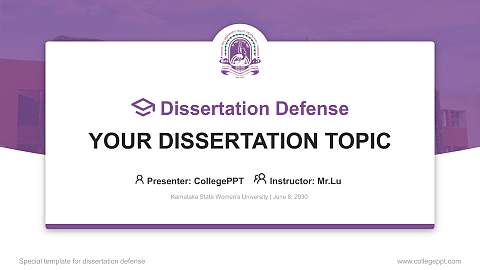Karnataka State Women’s University Graduation Thesis Defense PPT Template