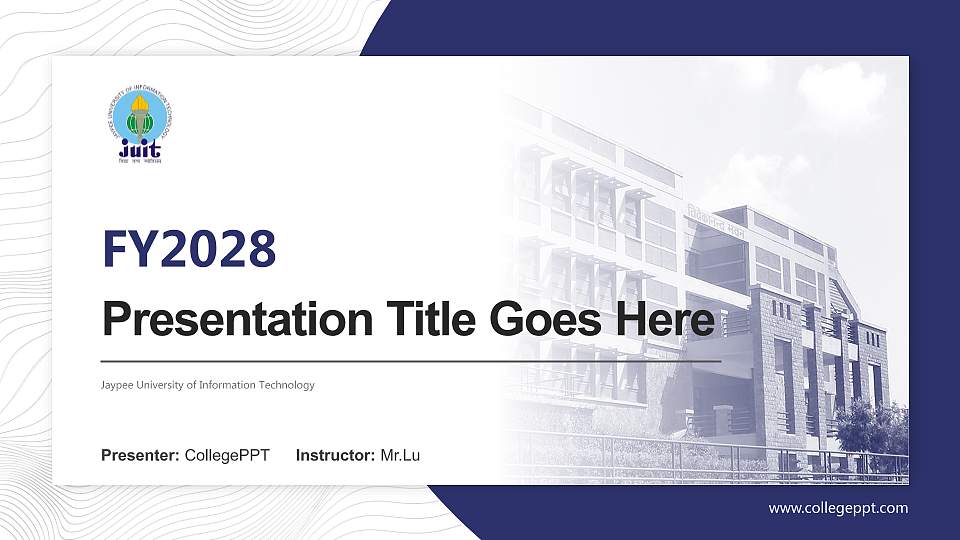 Jaypee University of Information Technology Academic Presentation/Research Findings Report PPT Template16:9 ratio PPT effect preview image