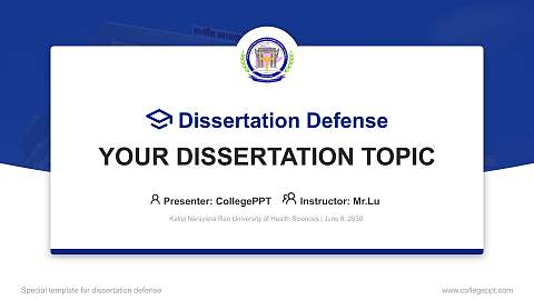 Kaloji Narayana Rao University of Health Sciences Graduation Thesis Defense PPT Template