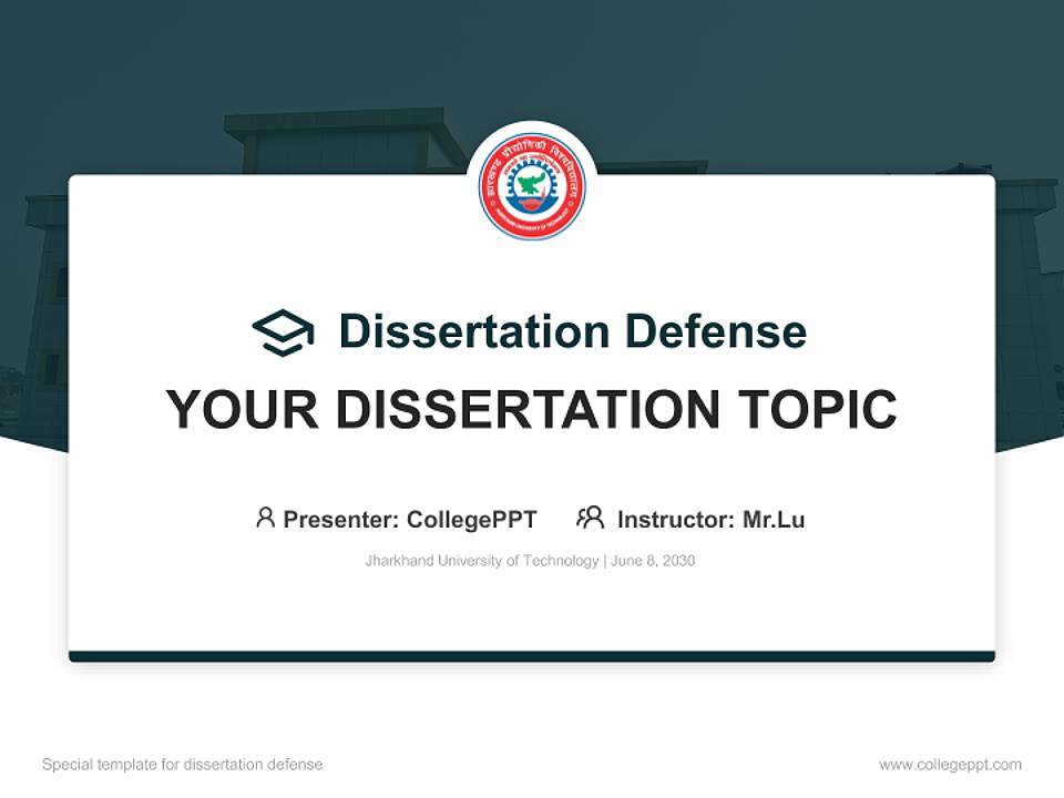 Jharkhand University of Technology Graduation Thesis Defense PPT Template4:3 ratio PPT effect preview image7