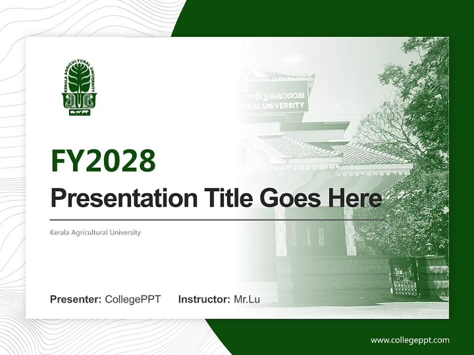 Kerala Agricultural University Academic Presentation/Research Findings Report PPT Template4:3 ratio PPT effect preview image5