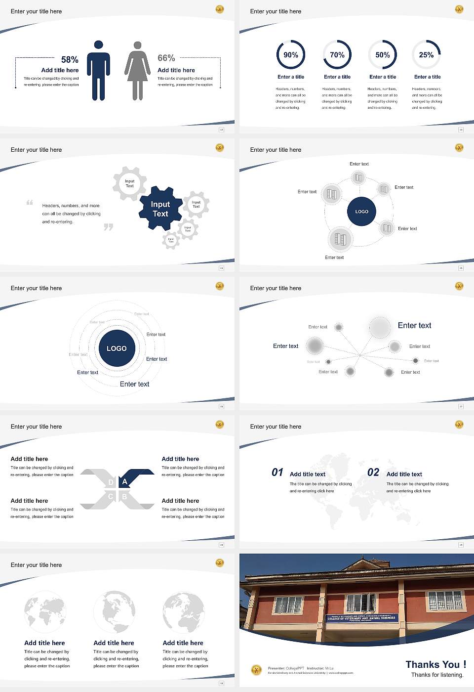 Kerala Veterinary and Animal Sciences University Course/Courseware Creation PPT Template16:9 ratio PPT effect preview image4