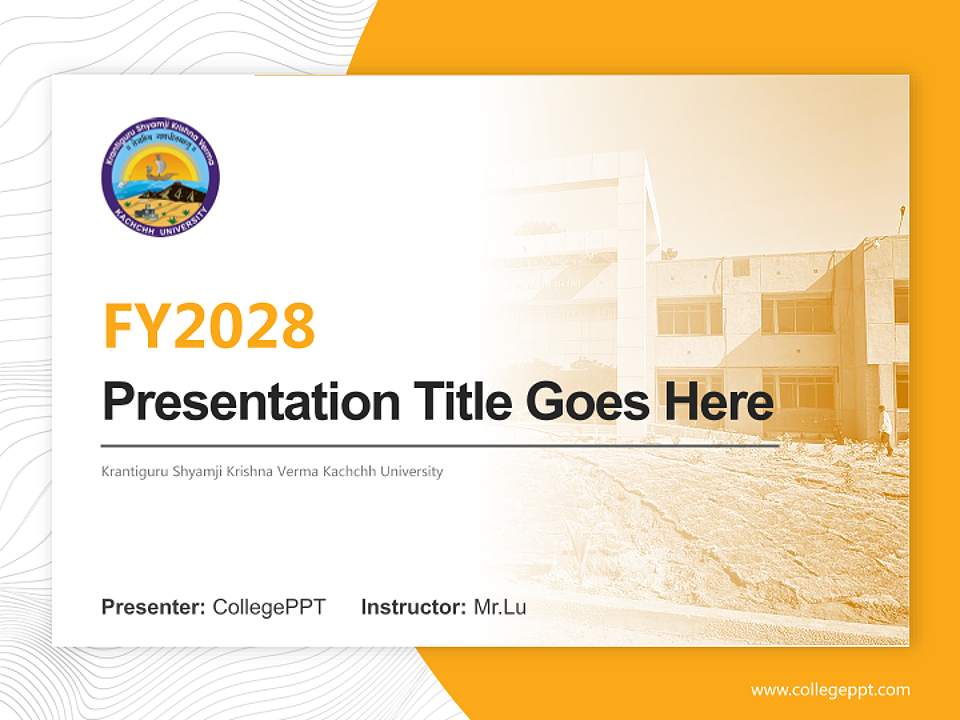 Krantiguru Shyamji Krishna Verma Kachchh University Academic Presentation/Research Findings Report PPT Template4:3 ratio PPT effect preview image5