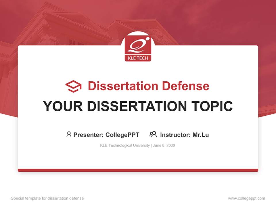 KLE Technological University Graduation Thesis Defense PPT Template4:3 ratio PPT effect preview image7