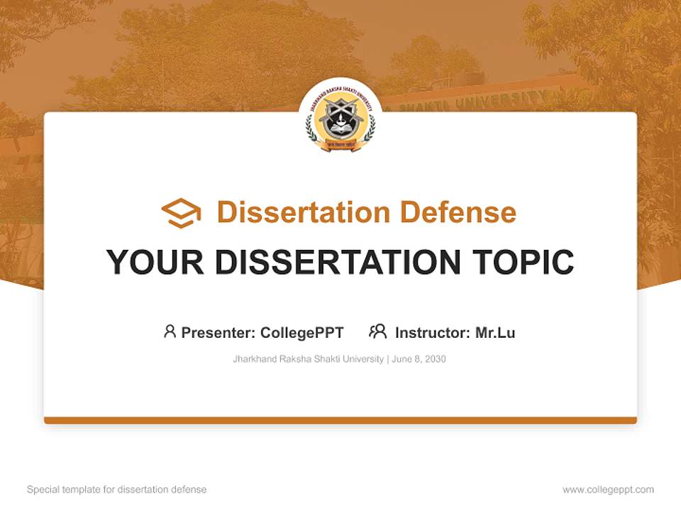 Jharkhand Raksha Shakti University Graduation Thesis Defense PPT Template4:3 ratio PPT effect preview image7