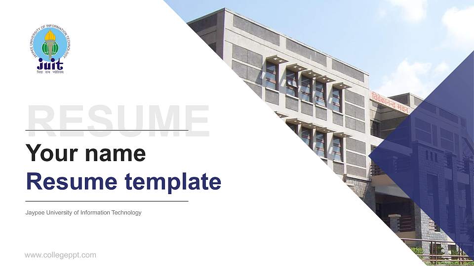 Jaypee University of Information Technology Resume PPT Template16:9 ratio PPT effect preview image