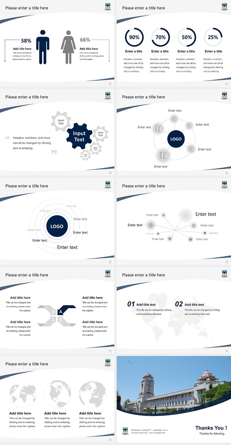Karnataka University Course/Courseware Creation PPT Template4:3 ratio PPT effect preview image4