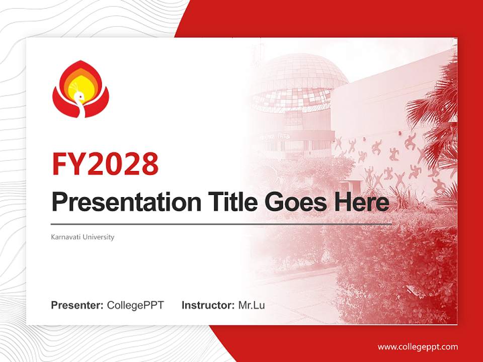 Karnavati University Academic Presentation/Research Findings Report PPT Template4:3 ratio PPT effect preview image5