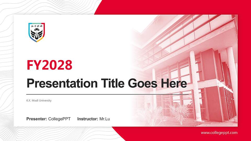 K.K. Modi University Academic Presentation/Research Findings Report PPT Template16:9 ratio PPT effect preview image