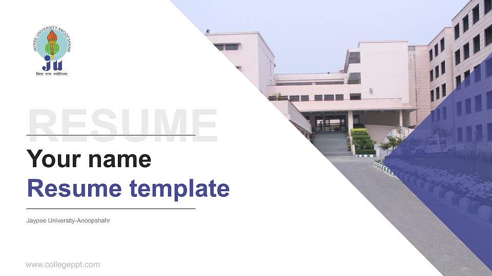 Jaypee University-Anoopshahr Resume PPT Template16:9 ratio PPT effect preview image