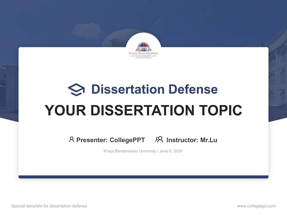 Khaja Bandanawaz University Graduation Thesis Defense PPT Template4:3 ratio PPT effect preview image7