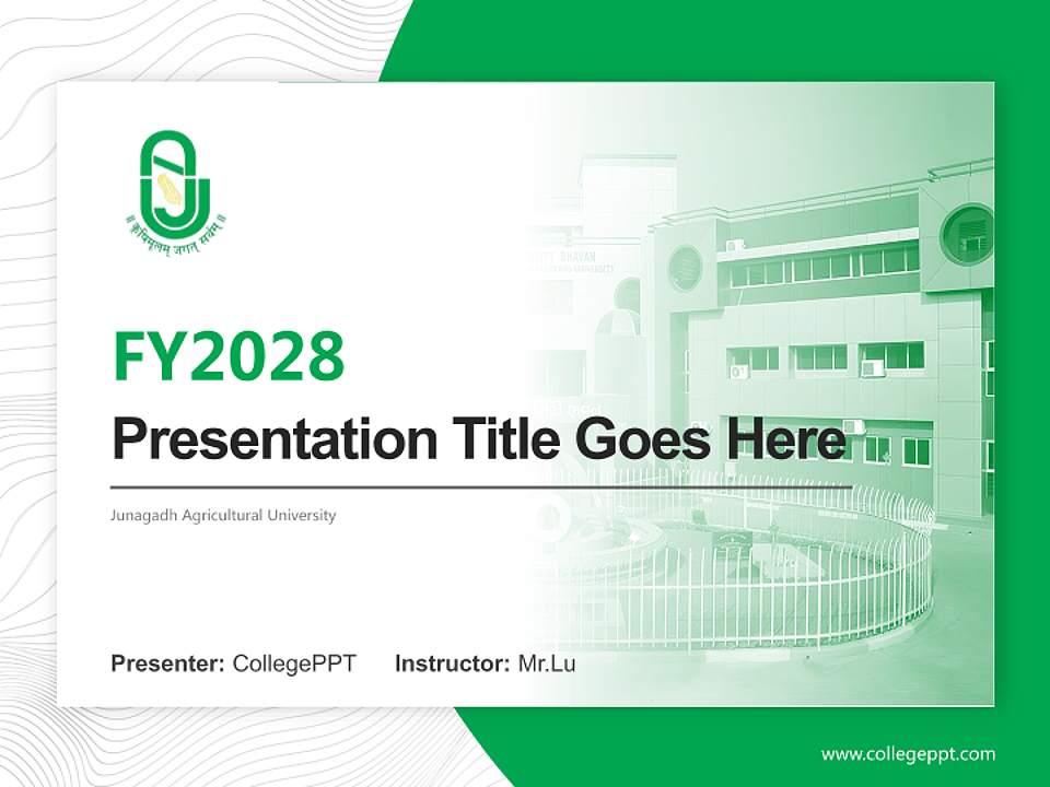 Junagadh Agricultural University Academic Presentation/Research Findings Report PPT Template4:3 ratio PPT effect preview image5