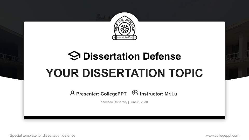 Kannada University Graduation Thesis Defense PPT Template16:9 ratio PPT effect preview image