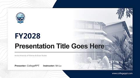 Kerala University of Fisheries & Ocean Studies Academic Presentation/Research Findings Report PPT Template