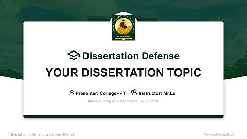 Kerala University of Health Sciences Graduation Thesis Defense PPT Template