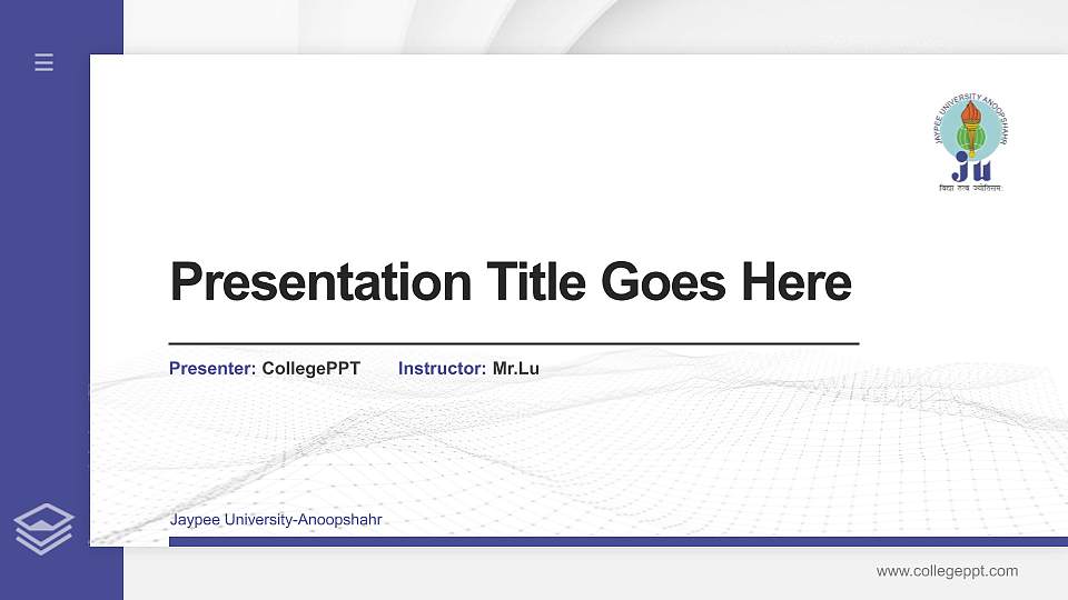 Jaypee University-Anoopshahr Thesis Proposal/Graduation Defense PPT Template16:9 ratio PPT effect preview image