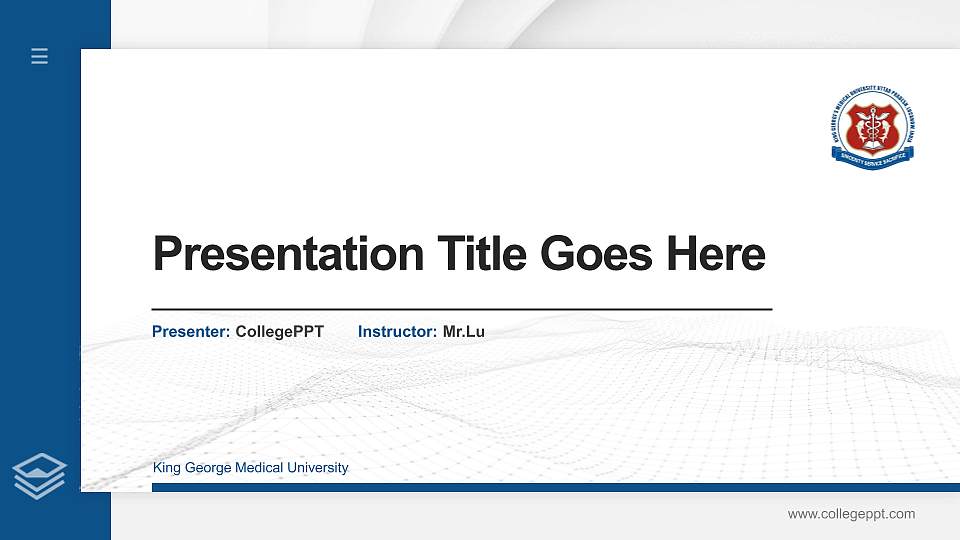 King George Medical University Thesis Proposal/Graduation Defense PPT Template16:9 ratio PPT effect preview image