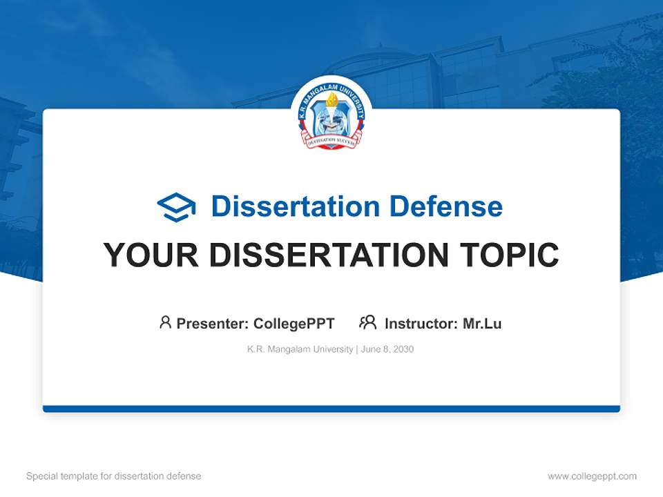 K.R. Mangalam University Graduation Thesis Defense PPT Template4:3 ratio PPT effect preview image7