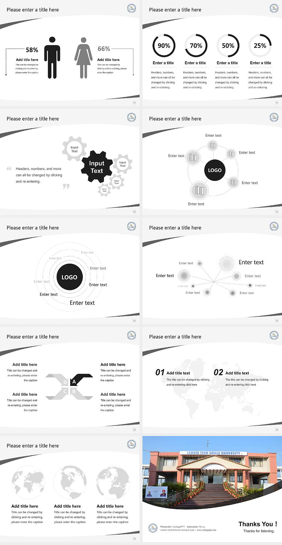 Lamrin Tech Skills University Punjab Course/Courseware Creation PPT Template4:3 ratio PPT effect preview image4