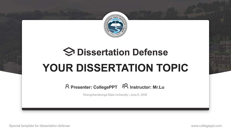 Khangchendzonga State University Graduation Thesis Defense PPT Template16:9 ratio PPT effect preview image